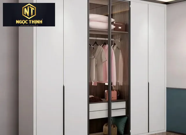 TỦ QUẦN ÁO GỖ MDF PHỦ MELAMINE MẪU 01